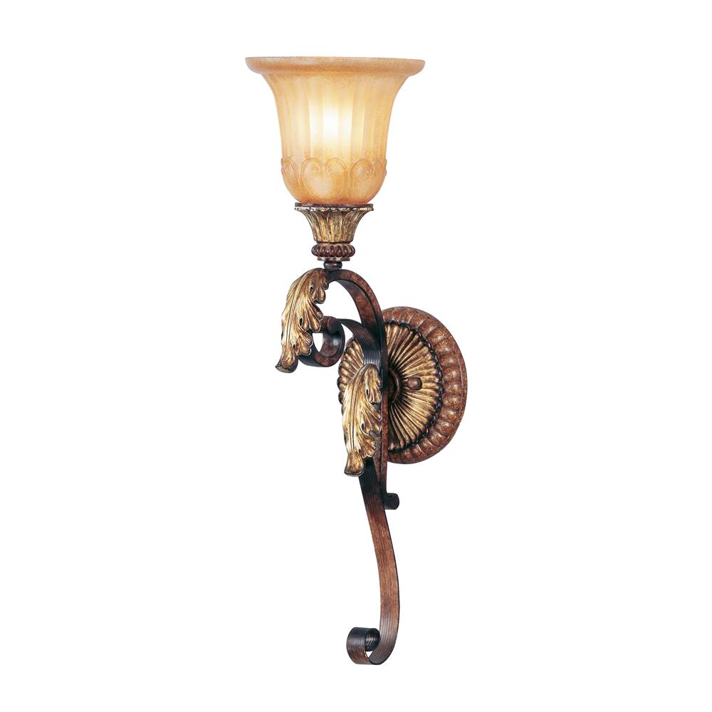 Livex Lighting 8581-63 Villa Verona Wall Sconce in Verona Bronze with Aged Gold Leaf Accents 